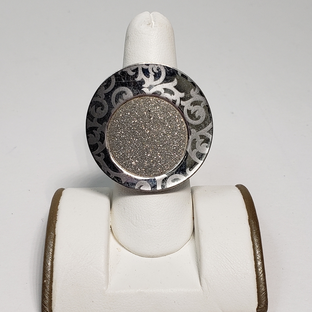 Adjustable Silver Fashion Fun Sparkly  Ring